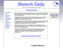 Tablet Screenshot of biotechdaily.com.au